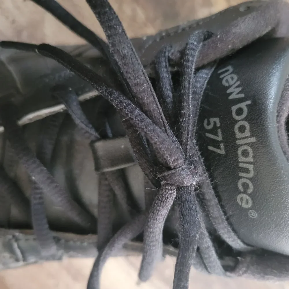 New Balance 577 Black Leather Walking Shoes
